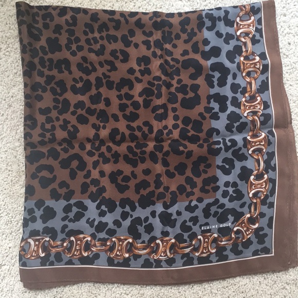 Elaine Gold Silk Scarf - Picture 4 of 4